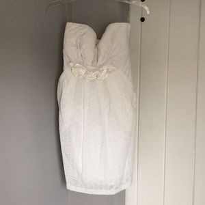 Strapless eyelet dress
